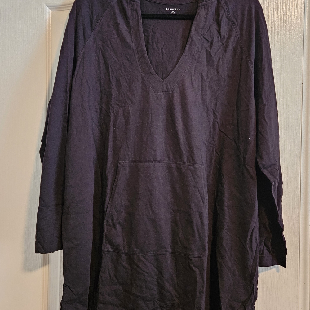 NEW Lands' End women's hooded tunic. Beach swimsuit cover-up. Size XL.